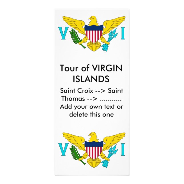 Rack Card with Flag of Virgin Islands, U.S.A. (Front)