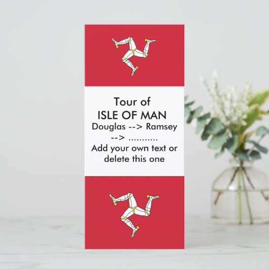 Rack Card with Isle of Man Flag, UK (Standing Front)