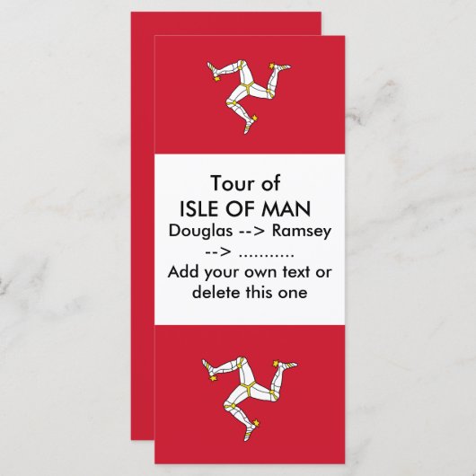 Rack Card with Isle of Man Flag, UK (Front/Back)