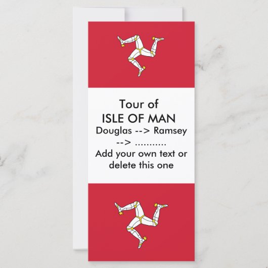 Rack Card with Isle of Man Flag, UK (Front)