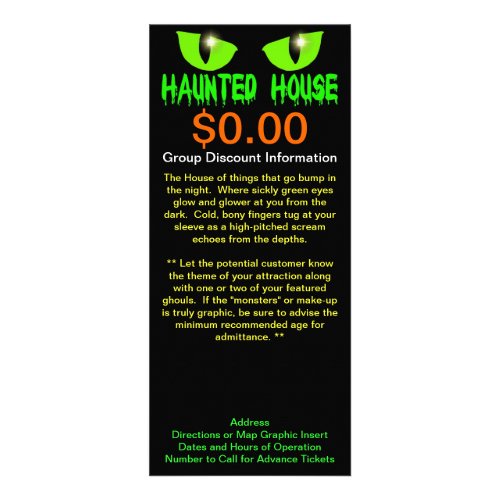 Rack Cards _ Haunted House _ Green Lettering