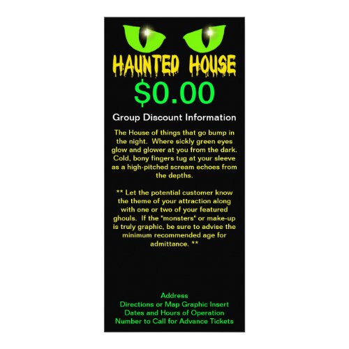 Rack Cards _ Haunted House _ Yellow Lettering