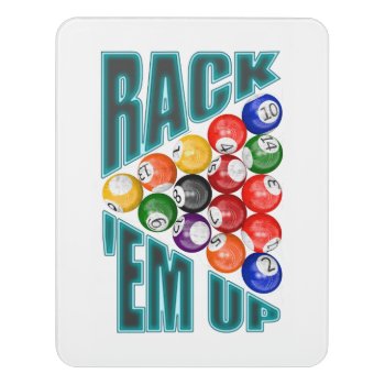 Rack’em Up Billiards Door Sign by packratgraphics at Zazzle