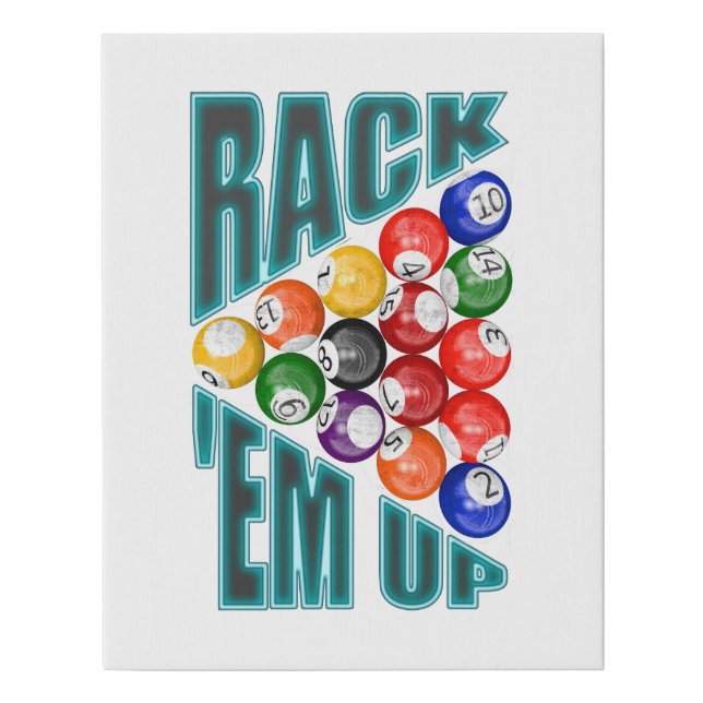 Rack’em Up Billiards Faux Canvas Print (Front)