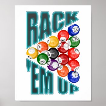 Rack’em Up Billiards Poster by packratgraphics at Zazzle