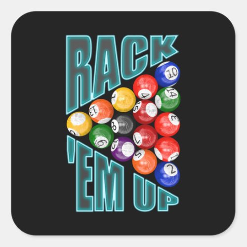 Rackem Up Billiards Square Sticker