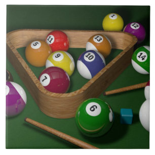 "Rack 'em up," game of billiards Ceramic Tile
