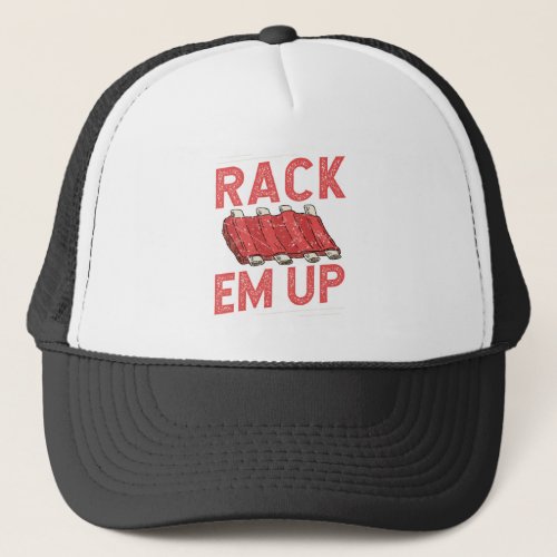 Rack em Up Ribs Lover Pork BBQ Short Baby Back Trucker Hat