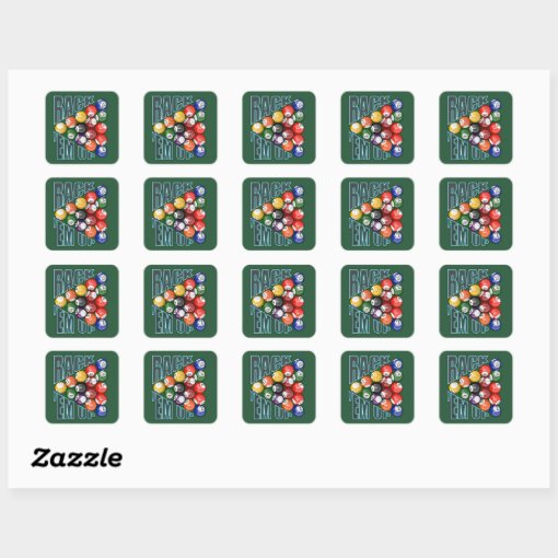 Rack Em Up Square Sticker Zazzle