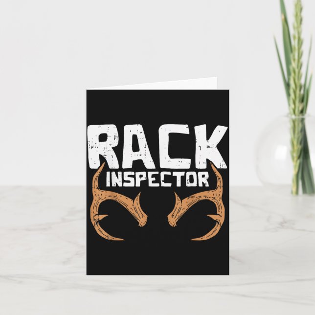 Rack Inspector Funny Deer Elk Buck Bow Hunting Hun Card (Front)