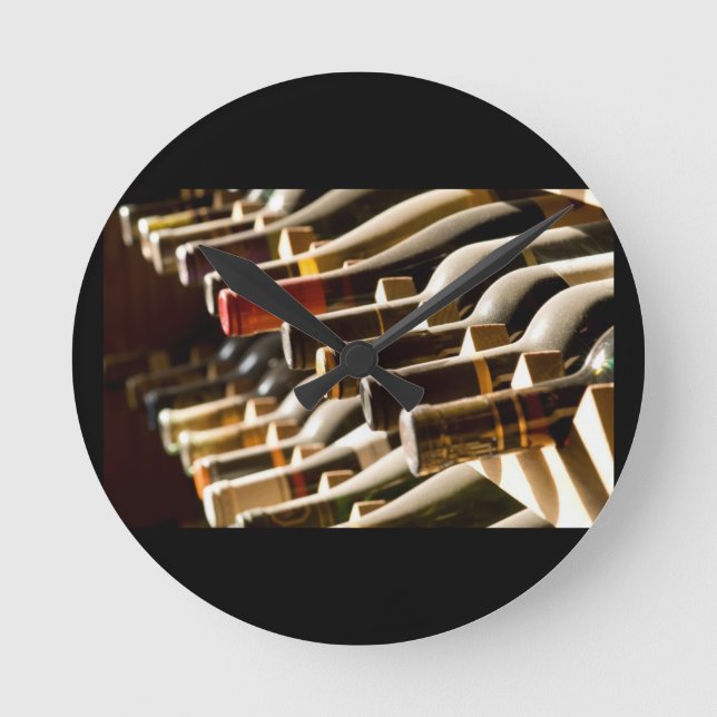 RACK OF WINE BOTTLES WALL CLOCK (Front)