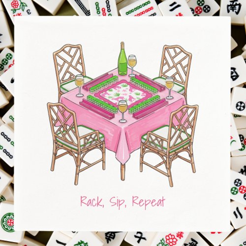 Rack Sip Repeat / Preppy Mahjong Wine Party Napkins