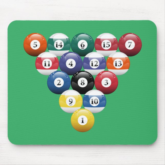 Racked Billiard Balls Mouse Pad (Front)