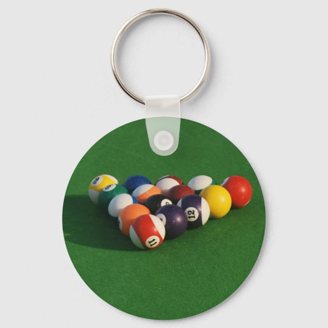 Racked Pool Balls Keychain (Front)
