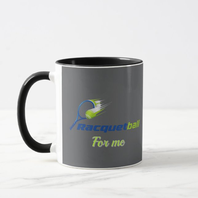Racket Ball Logo Mug – Sporty Energy Cup (Left)