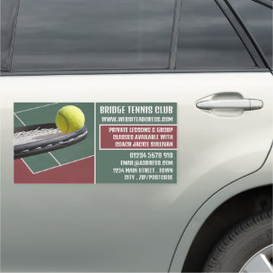 Racket & Ball, Tennis Coach/Instructor Lesson Car Magnet