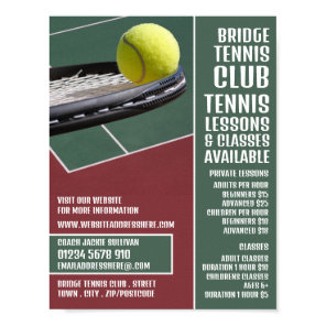 Racket & Ball, Tennis Lessons/Classes Advertising Poster