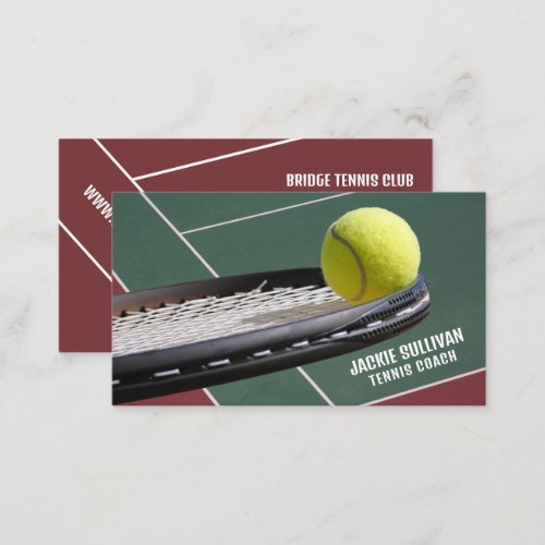 Racket  Ball Tennis PlayerCoachInstructor Business Card