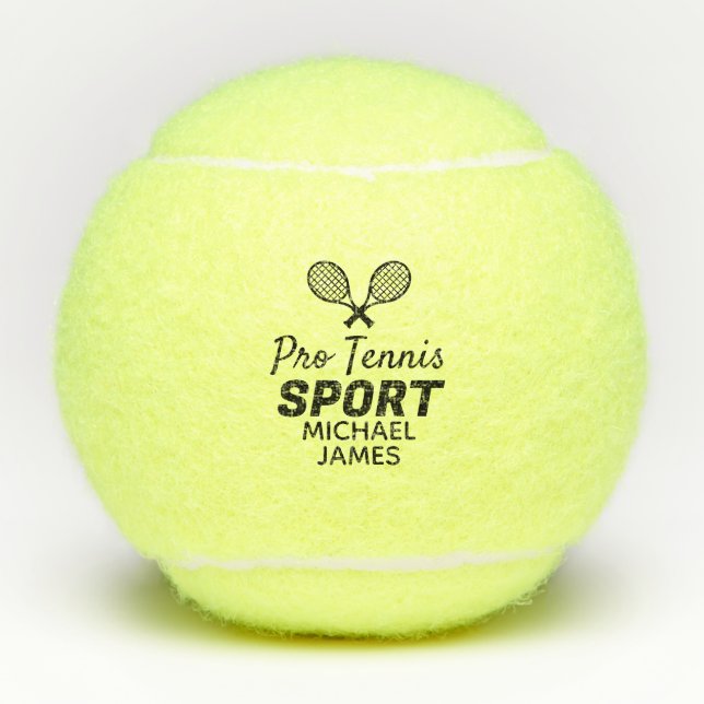 Racket Design, Pro Tennis Sport, Personalized Balls (Front)
