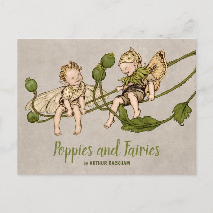 Rackham Poppies and fairies Shakespeare CC1258 Postcard