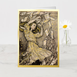 Rackham's Vintage Alice in Wonderland Folded Foil Greeting Card