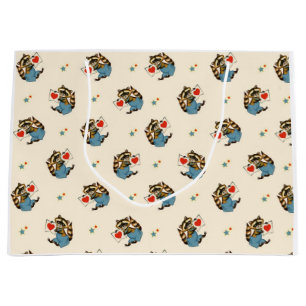 RACOON AND HEARTS VINTAGE Gift Bag