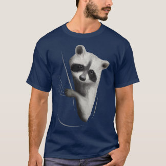 Racoon Animal Coming From Inside T-Shirt