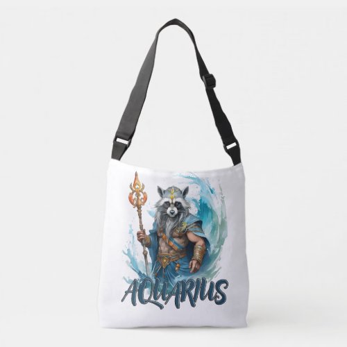 racoon Aquarius zodiac sign Crossbody Bag