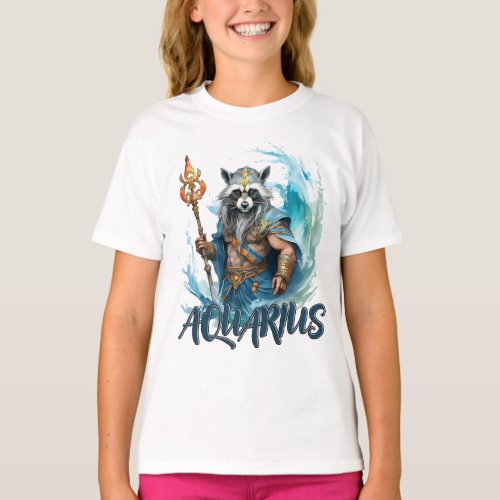 racoon Aquarius zodiac sign T_Shirt