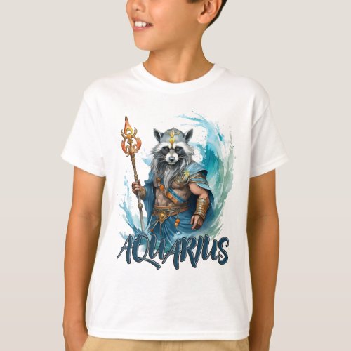 racoon Aquarius zodiac sign T_Shirt