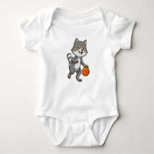 Racoon as Basketball player with Basketball Baby Bodysuit