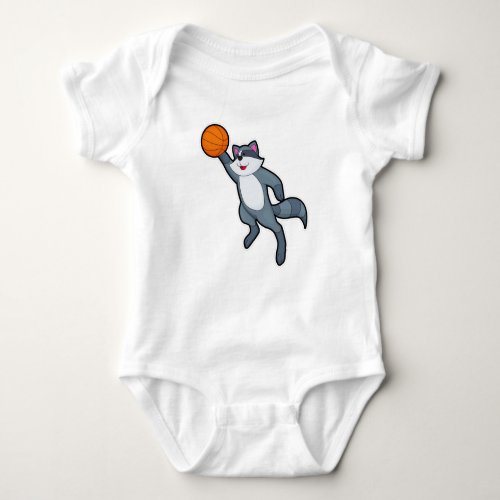 Racoon as Basketball player with Basketball Baby Bodysuit