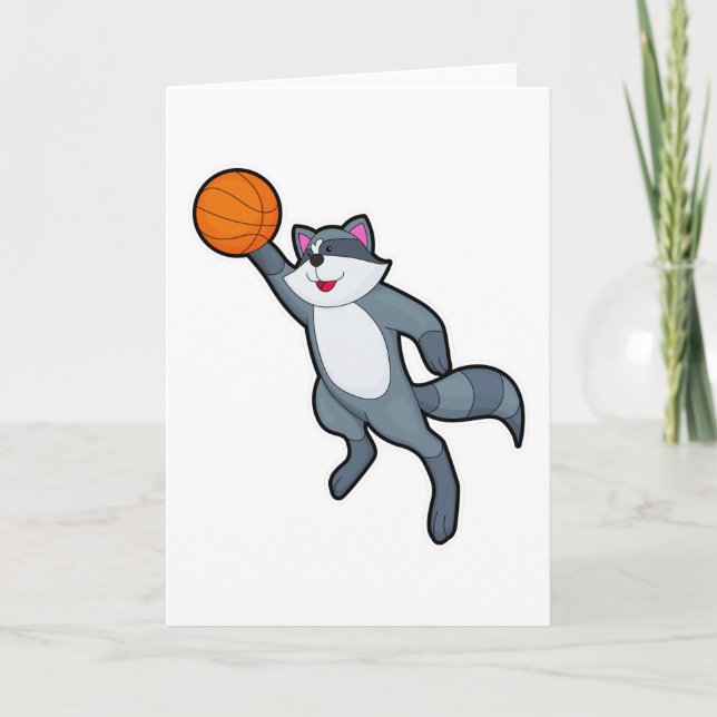 Racoon as Basketball player with Basketball Card (Front)
