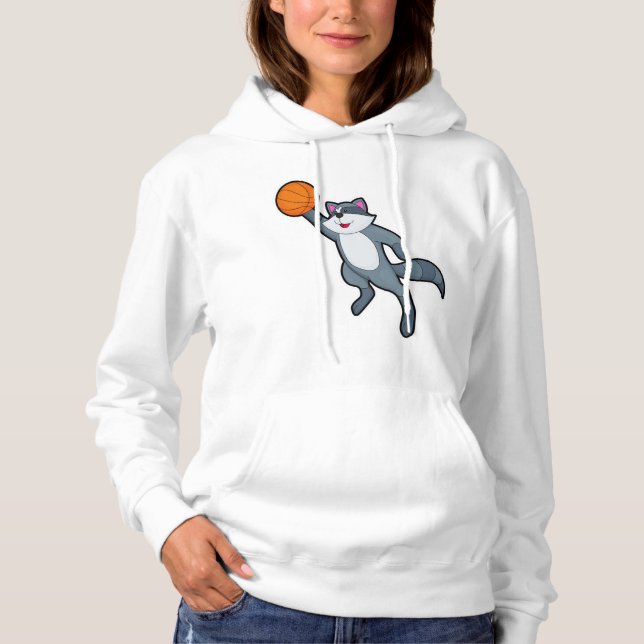 Racoon as Basketball player with Basketball Hoodie (Front)