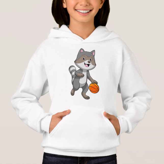 Racoon as Basketball player with Basketball Hoodie (Front)