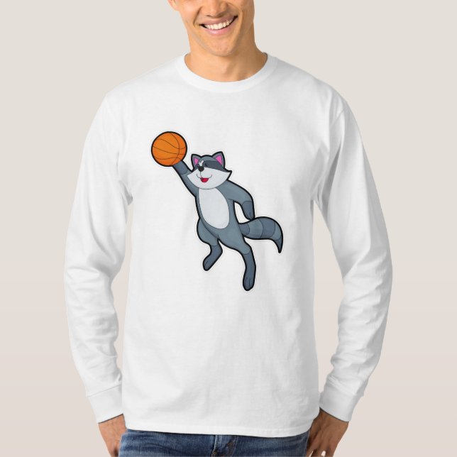 Racoon as Basketball player with Basketball T-Shirt (Front)