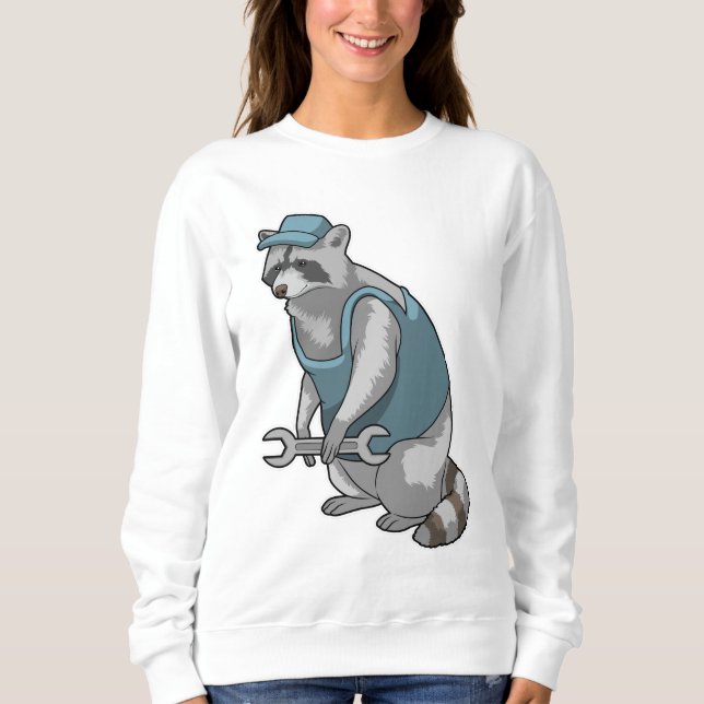 Racoon as Craftsman with Wrench Sweatshirt (Front)