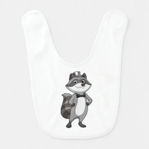 Racoon as Groom with Tie Baby Bib