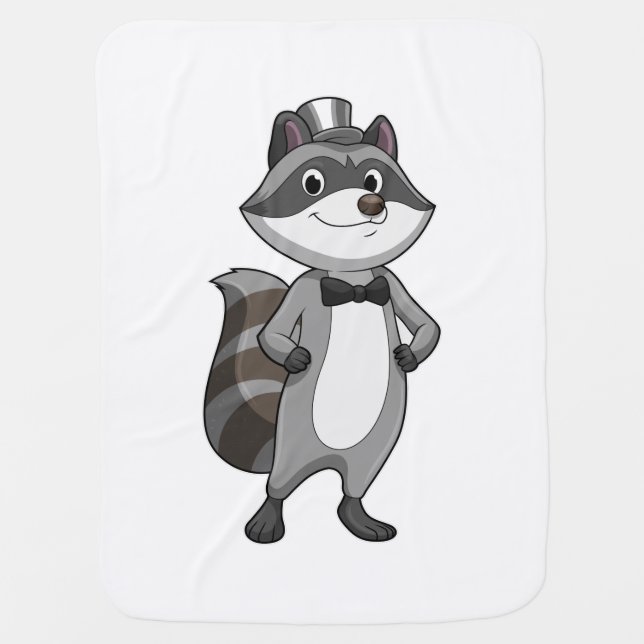 Racoon as Groom with Tie Baby Blanket (Front)