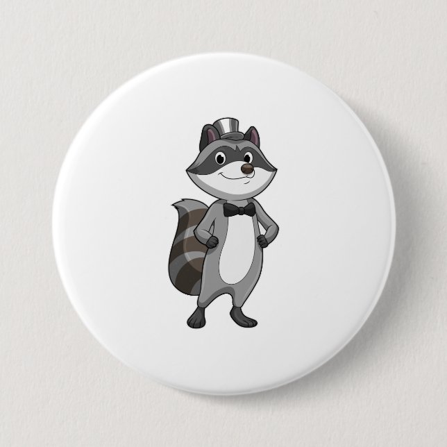 Racoon as Groom with Tie Button (Front)