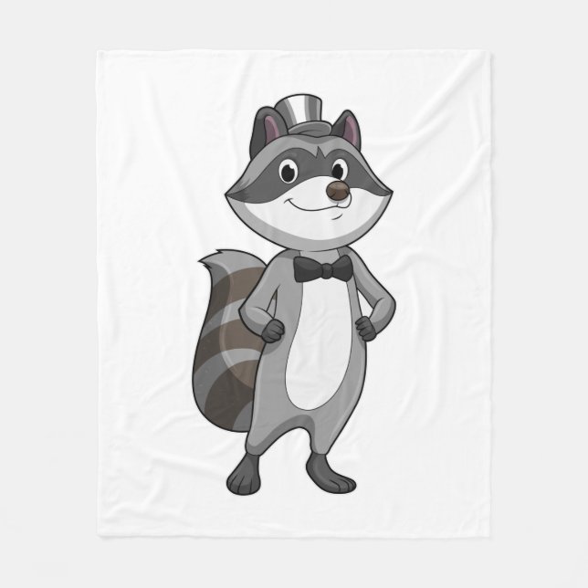 Racoon as Groom with Tie Fleece Blanket (Front)
