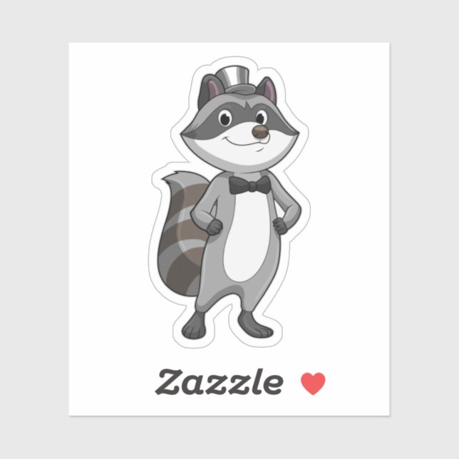 Racoon as Groom with Tie Sticker (Sheet)