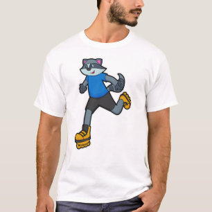Racoon as Skater with Inline skates T-Shirt