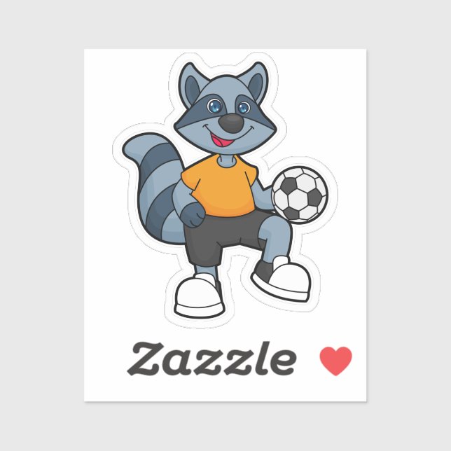 Racoon as Soccer player with Soccer ball Sticker (Sheet)