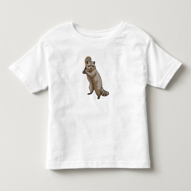 Racoon at Tennis with Tennis racket Toddler T-shirt (Front)