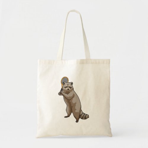 Racoon at Tennis with Tennis racket Tote Bag