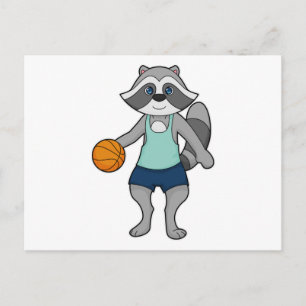 Racoon Basketball player Basketball Postcard