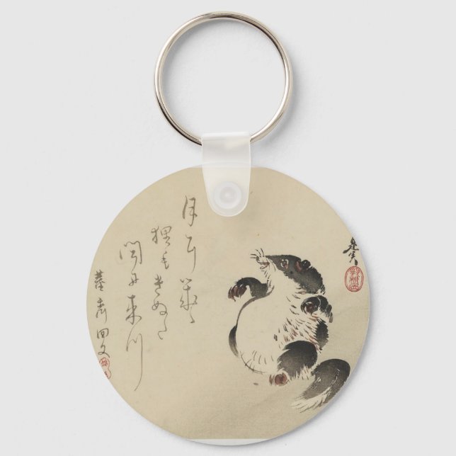 Racoon-dog (Tanuki) by Shibata Zeshin Keychain (Front)