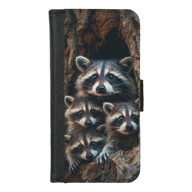 Racoon Family  iPhone Wallet Case (Front)