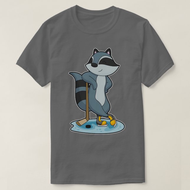 Racoon Ice Hockey Ice hockey stick T-Shirt (Design Front)